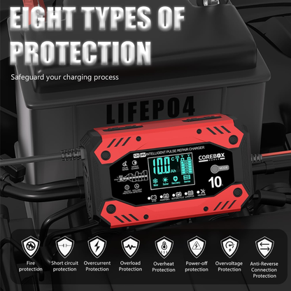 Cargador Inteligente de Batería 12V – Protección Total & Carga Rápida